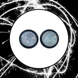 White Holographic Stud Earrings